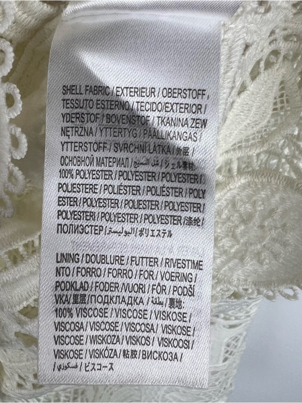 FARM Rio Morada Boa Guipure Blouse Crochet Coastal Resort Off White Size L - Picture 12 of 13